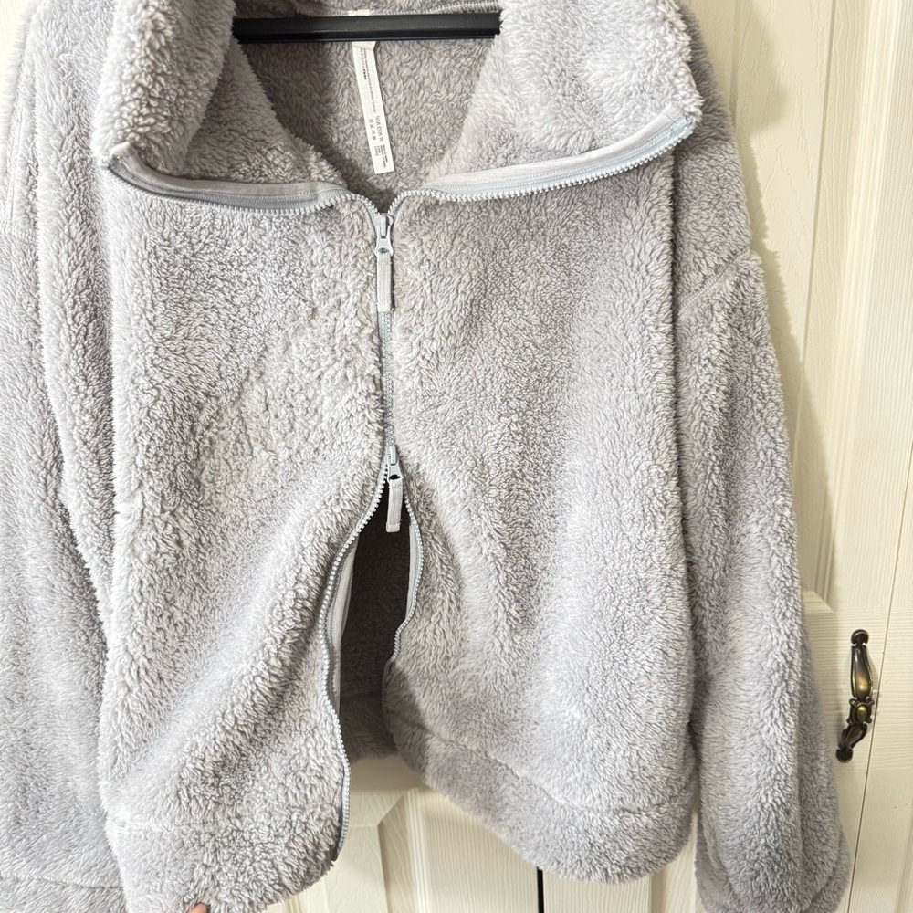 Free People Movement Sherpa Fleece Teddy High Neck Jacket Women’s Size Large - Picture 5 of 11